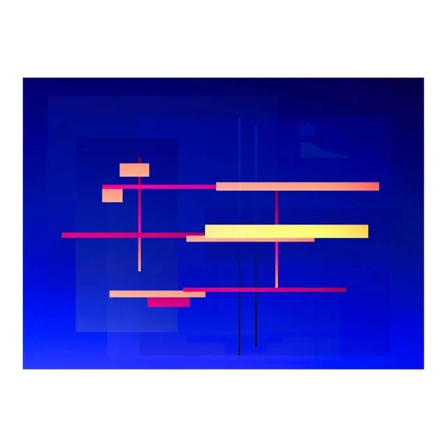 Contemporary Abstract Photographic C-Print on Canson Platine Fibre Rag “Cosmosis Collage 427.4a7 – Composition №2c4 Blue” by Anne Senstad