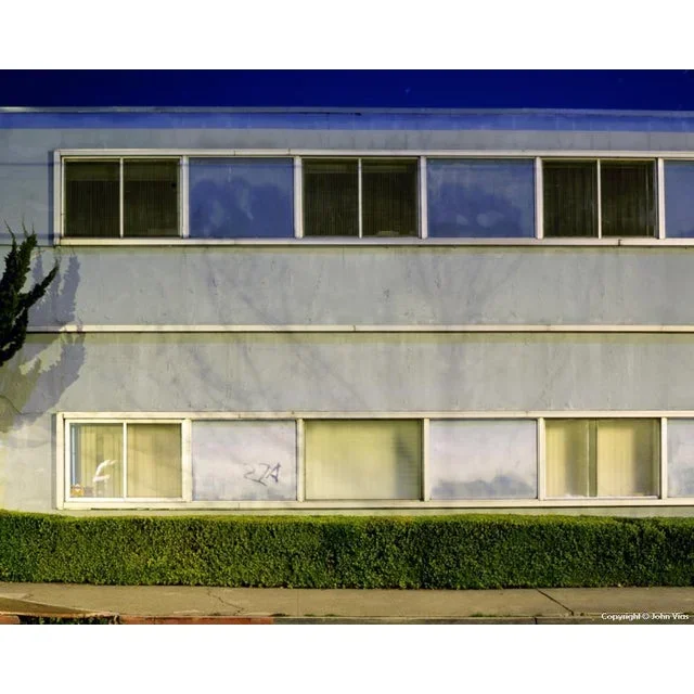 Contemporary Night Photograph “Windowed Wall” by John Vias