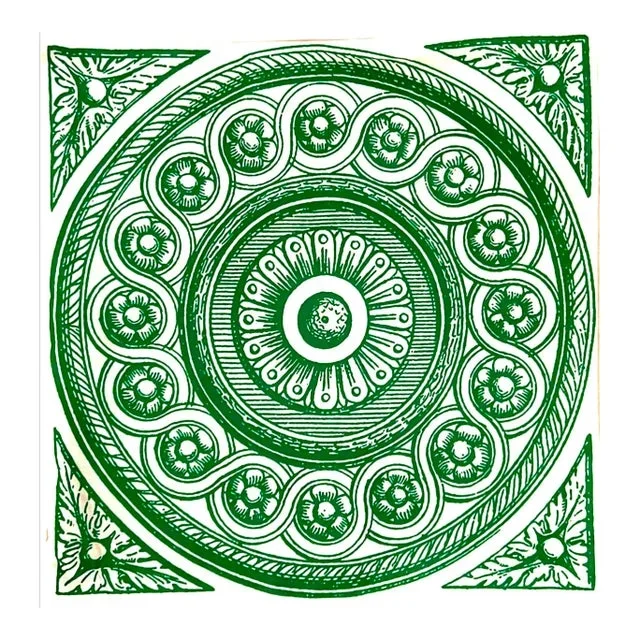 Contemporary Vizcaya Kelly Green Circle Filigree Medallion Pillow Cover