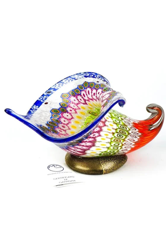 Cornucopia Distesa – Vaso Mosaico Murrina Millefiori E Oro 24kt