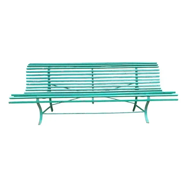 Corrugated Metal Garden Bench, 1930s