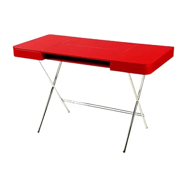 Cosimo Desk with Red Glossy Lacquered Top by Marco Zanuso Jr. for Adentro, 2017