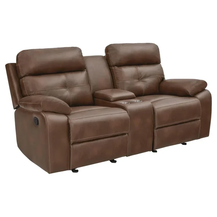 Damiano Motion – Reclining Loveseat – Light Brown