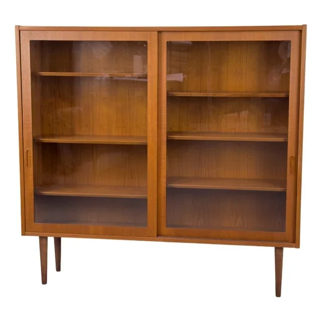 Danish Teak Cabinet with Glass Doors by Carlo Jensen for Hundevad & Co, 1960s