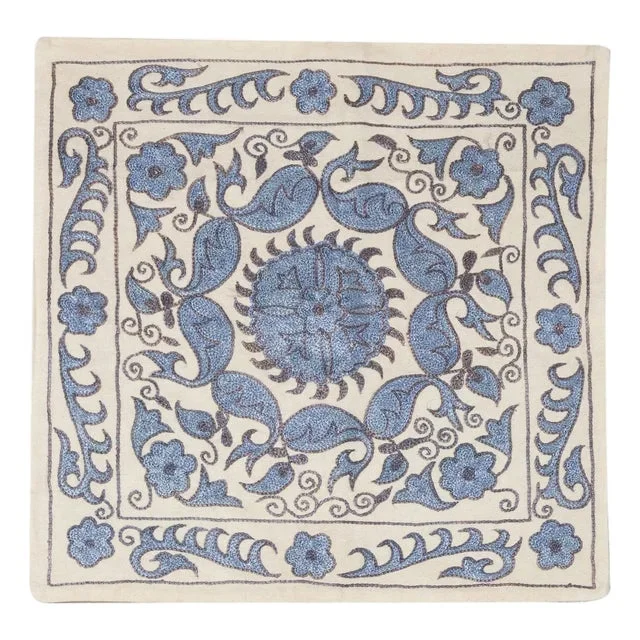 Decorative Silk Embroidered Suzani Cushion Cover From Uzbekistan