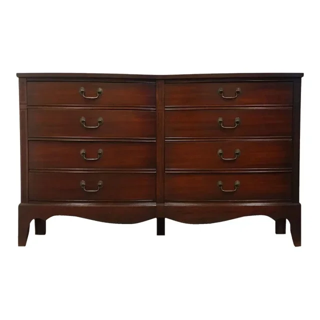 Dixie Furniture Mahogany Traditional Duncan Phyfe Style 56″ Double Dresser