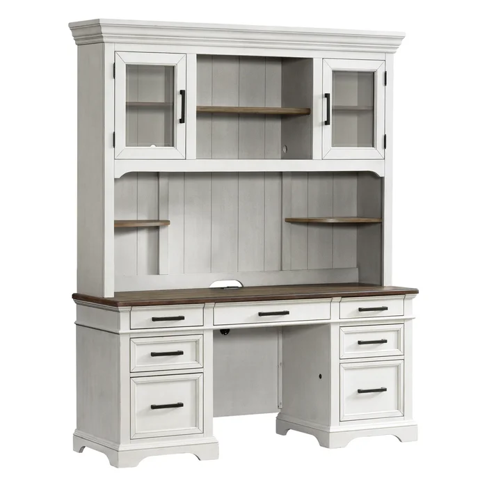Drake 66″ Credenza & Hutch DK-HO-6630C+6852H-RFO-C by Intercon at Old Brick Furniture & Mattress Co.