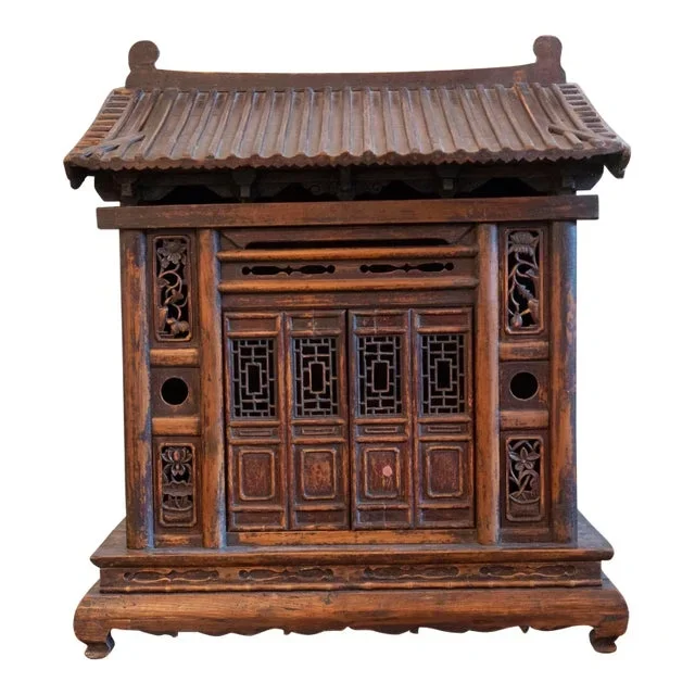 Early 18th Century Antique Chinese Carved Wood Altar/Buddha House/Shrine