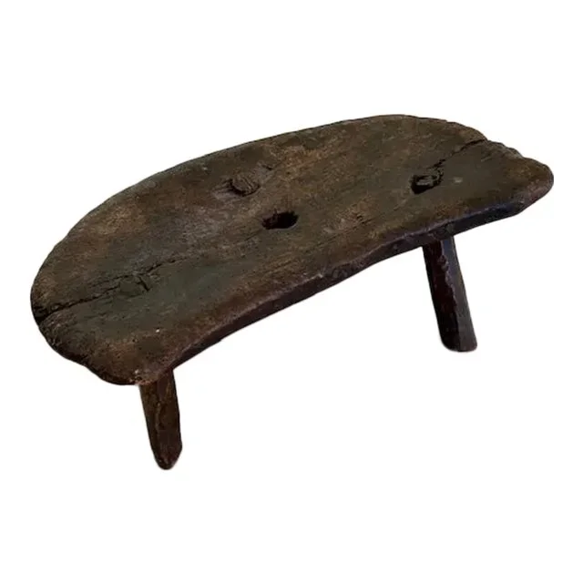 Early 19th Century Antique French Oak Milking Stool