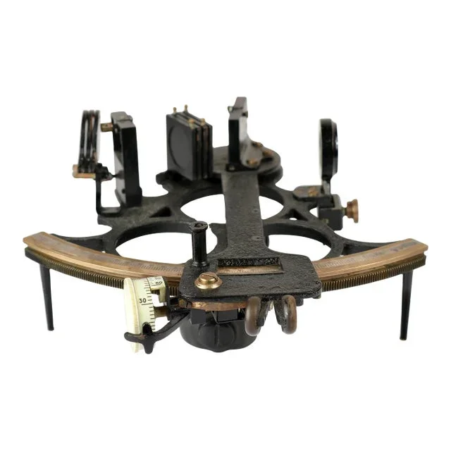 Early 20th Century Henry Hughes & Son Sextant, Boxed, With 1943 Calibration Certificate