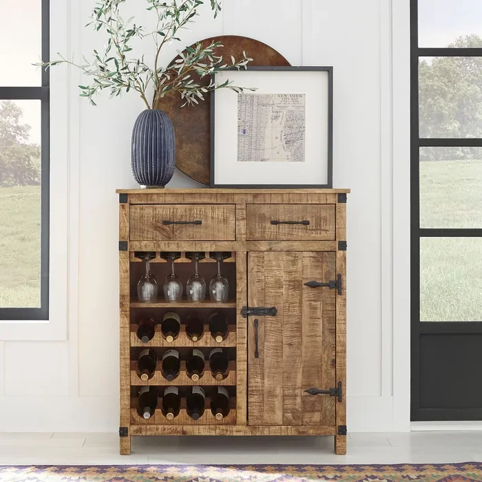 Emerson – Wine Accent Cabinet – Light Brown