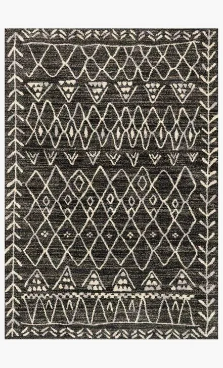 Emory Black / Ivory Rug EMOREB-09BLIV5377 by Loloi Rugs at Old Brick Furniture & Mattress Co.