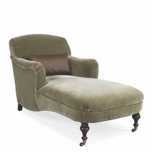 English Arm Chaise in Velvet