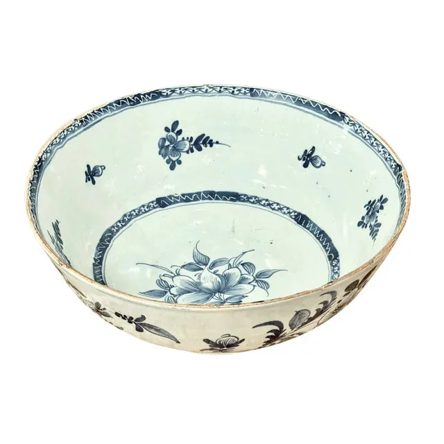 English Blue and White Delft Bowl, 18th Century