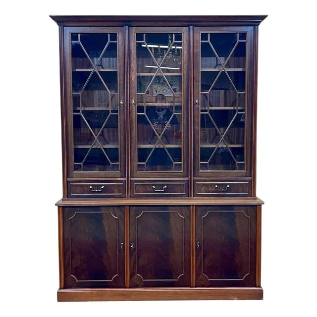 English Bookcase 2 Bodies in Mahogany, 1970s