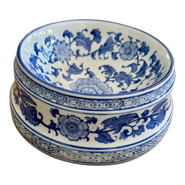 Export Blue & White Pet Bowl