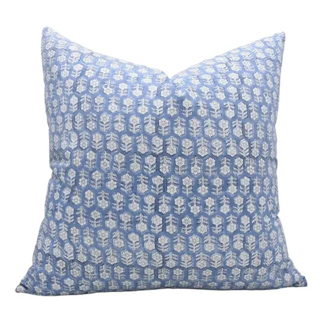 Fabdivine Handmade Pillow Cover 24×24 Inch Block Printed Decorative Cushion- Tulsi Buti