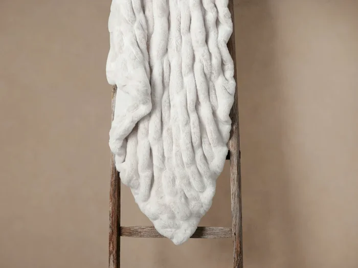 Faux Fur Luxe Oversized Pleated Throw