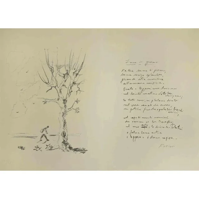 Filippo De Pisis, Moon by Day, Lithograph, 1945