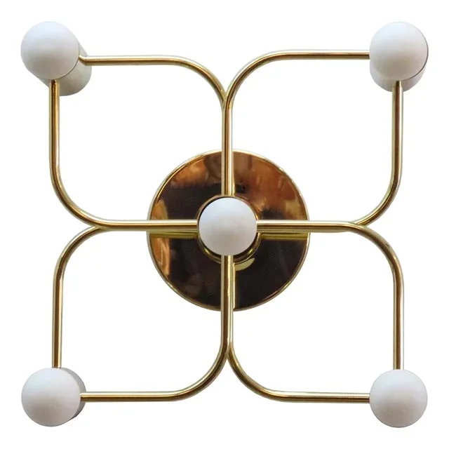 Five-Light Brass Wall Light by Leola, 1970