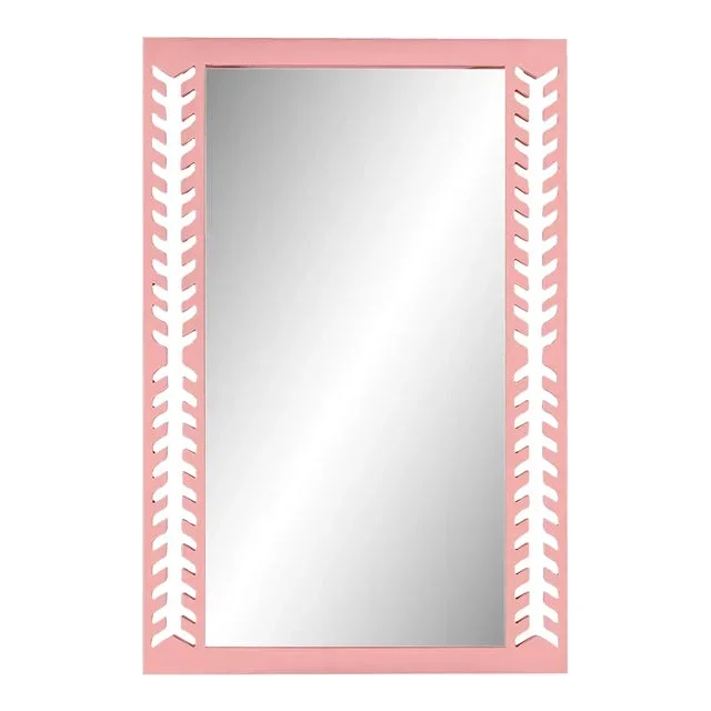 Fleur Home Audubon Spruce Rectangle Mirror in Pink Punch, 30×40