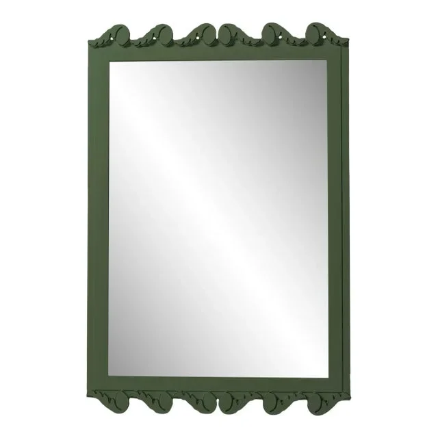 Fleur Home Garden District Laurel Rectangle Mirror in Duck Green, 36×48