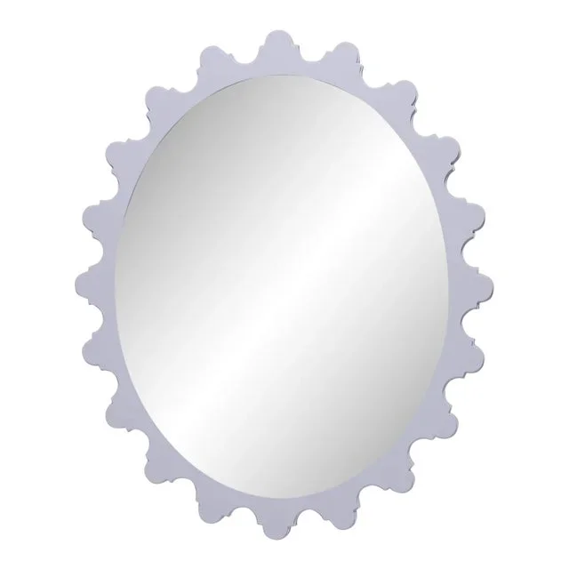 Fleur Home Garden District Magazine Oval Mirror in Spring Iris, 32×37