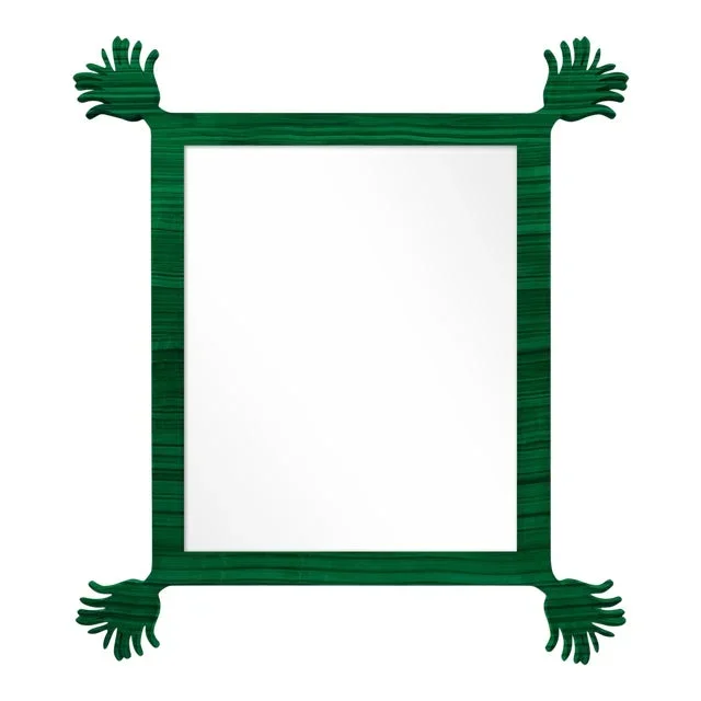 Fleur Home x Chairish Vieux Mirror in Malachite, 43×55