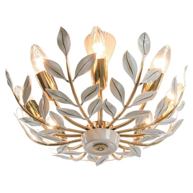 Floral Ceiling Lamp attributed to United Workshops, Germany, Munich, 1950s