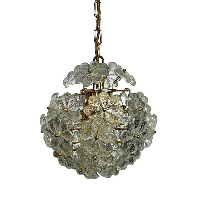 Flowers Hanging Lamp in Murano Glass by Christoph Palme, 1960s