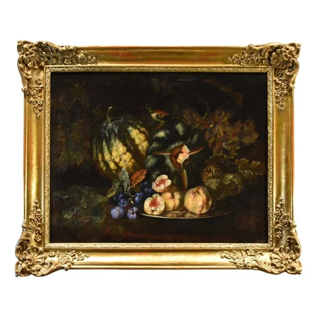 Franz Werner Von Tamm, Still Life with Fruit, 1700, Oil on Canvas, Framed