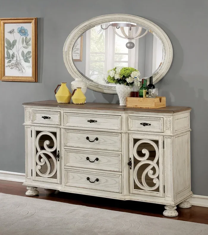 Furniture Of America Arcadia Antique White Rustic Server Model CM3150WH-SV