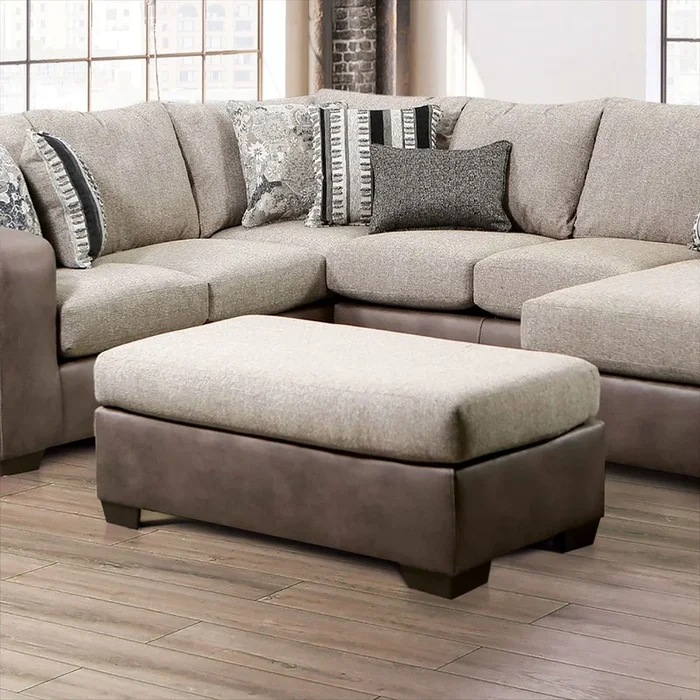 Furniture Of America Ashenweald Brown/Light Brown Contemporary Ottoman Model SM5404-OT