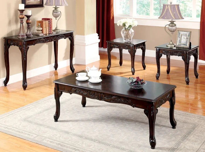 Furniture Of America Cheshire Dark Cherry Traditional 3-Piece Coffee Table Set Model CM4914-3PK