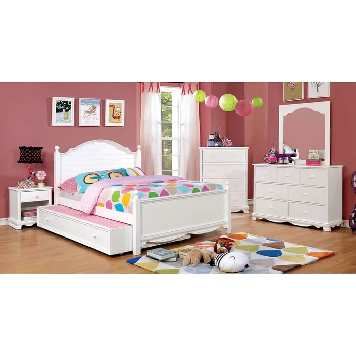 Furniture Of America Dani White Transitional 4-Piece Full Bedroom Set Model CM7159WH-F-4PC