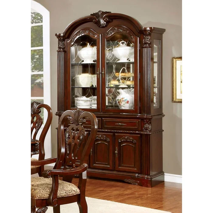 Furniture Of America Elana Brown Cherry Traditional Hutch & Buffet, Cherry Model CM3212HB-SET