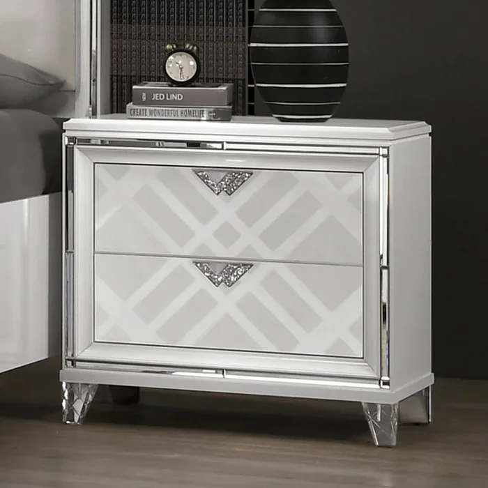 Furniture Of America Emmeline White Contemporary Night Stand With Usb, White Model FOA7147WH-N