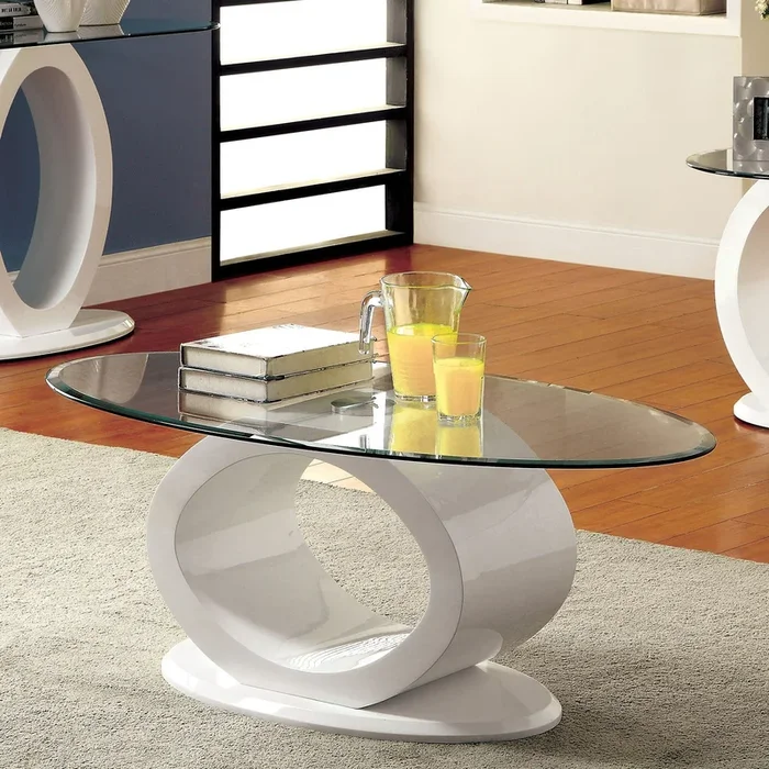 Furniture Of America Lodia White Contemporary Coffee Table, White Model CM4825WH-C
