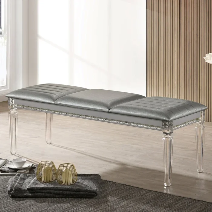 Furniture Of America Maddie Silver Contemporary Bench, Silver Model CM7899SV-BN