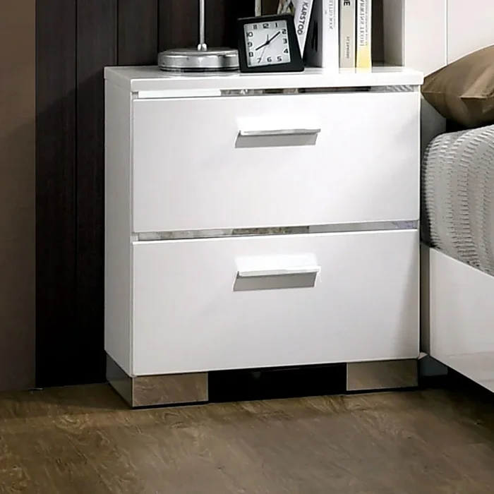 Furniture Of America Malte White Contemporary Night Stand Model CM7049WH-N