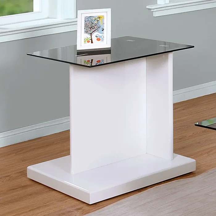 Furniture Of America Mannedorf Black/White Contemporary End Table Model CM4567WH-E