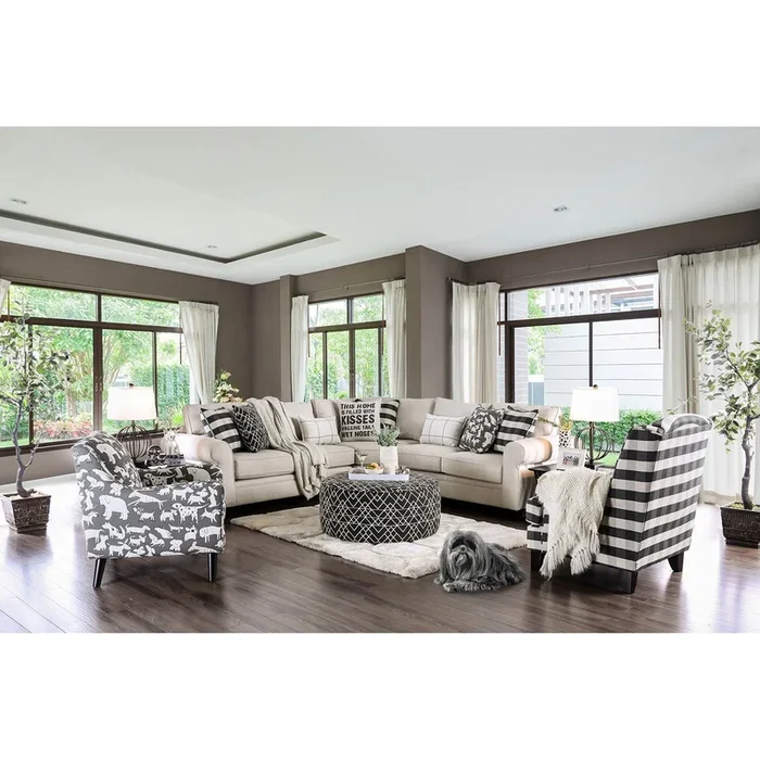 Furniture Of America Patricia Ivory Contemporary Sectional Model SM8171-SECT