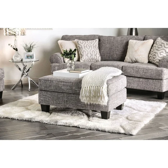 Furniture Of America Pierpont Gray Transitional Ottoman Model SM8012-OT