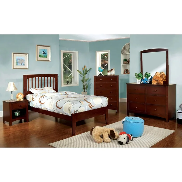Furniture Of America Pine Brook Cherry Transitional 4-Piece Full Bedroom Set Model CM7908CH-F-7905-4PC