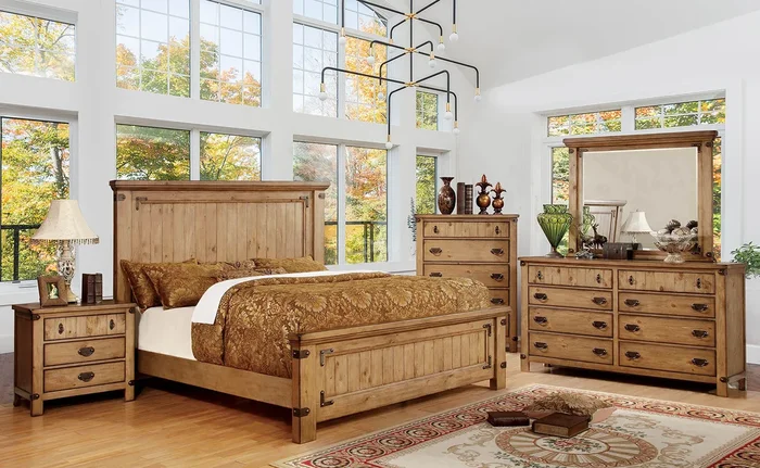 Furniture Of America Pioneer Weathered Elm Cottage Bed Model CM7449