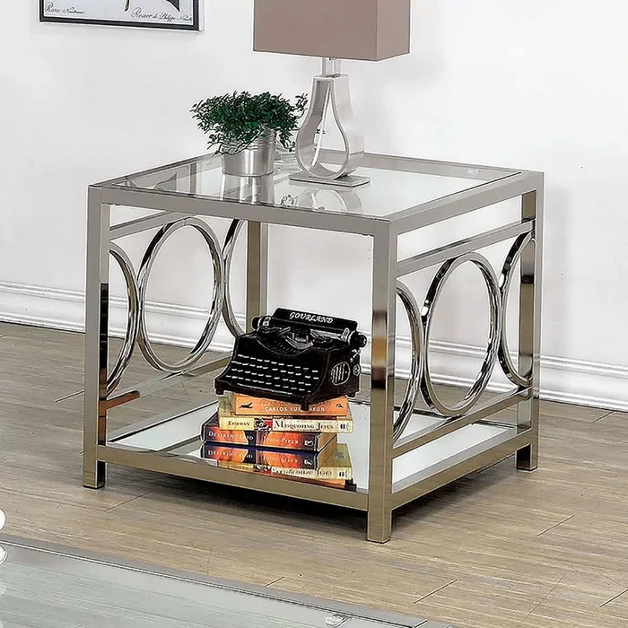 Furniture Of America Rylee Chrome Contemporary End Table, Chrome Model CM4166CRM-E