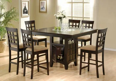 Gabriel 7-piece Square Counter Height Dining Set Cappuccino / CS-100438-S7