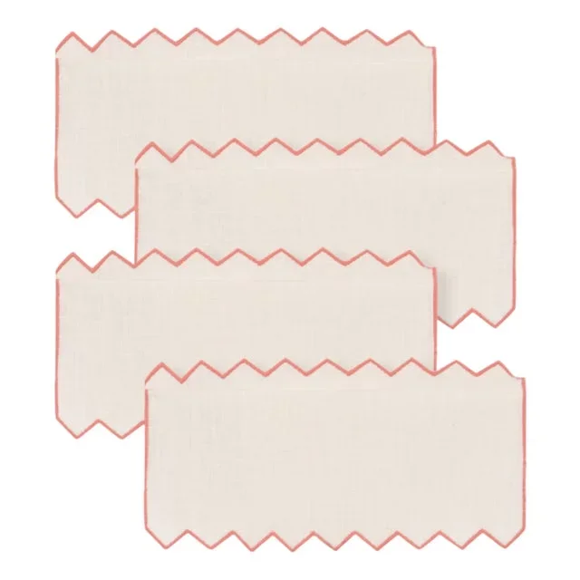 Gajos Lobster Linen Cocktail Napkins by Los Encajeros, Set of 4