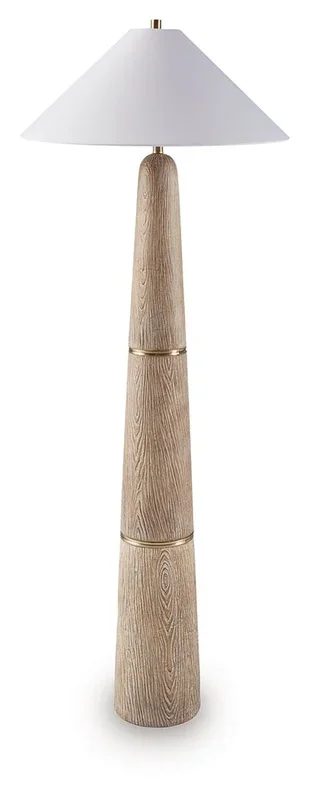 Gasparleigh – Poly Floor Lamp – Brown / Gold Finish