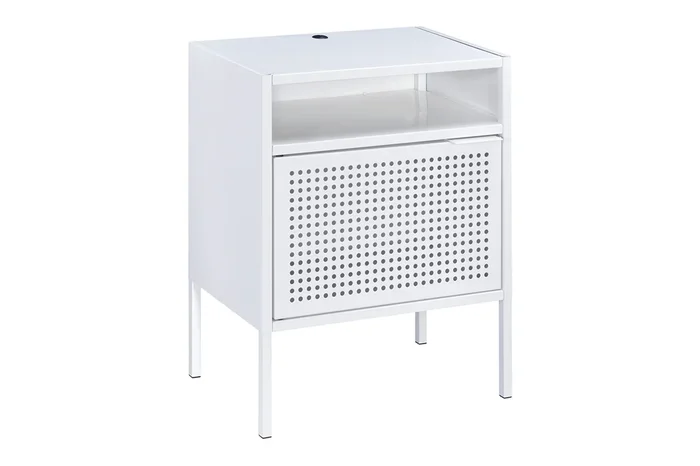 Gemma USB Nightstand in White